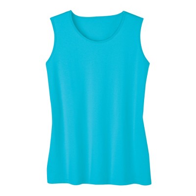Collections Etc Soft Knit Crew Neck Sleeveless Summer Tank Top
