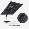 PURPLE LEAF 10x10 Ft Cantilever Umbrella Square Solar Powered LED Outdoor Patio Umbrella with 360°Rotation Adjustable With Base - 4 of 4