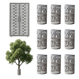 10 Pack Tree Trunk Protector, Resizable Tree Protection Fence, Sapling Guard Wrap Tubes Protection from Trimmers, Mowers - 1 of 4