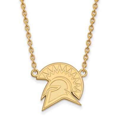Black Bow Jewelry 14k Yellow Gold San Jose State Spartans NCAA Necklace 18 Inch
