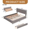 Queen Size Platform Bed with 4 Drawers and Twin Trundle, Upholstered Linen Fabric Platform Bed Frame with Classic Headboard- Leovsnove - 3 of 4