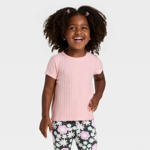 Toddler Girls' Pointelle Short Sleeve T-Shirt - Cat & Jack™ - 1 of 3