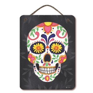 Courtside Market Sugar Skull Verticle 12x16 Hanging Artboard with Twine - 1 of 2