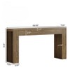 HDZNVF 59in Farmhouse Console Table with Vertical Slat Legs - Sofa Table Behind Couch, Rustic Brown Entryway Table - 4 of 4