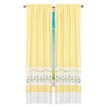 Collections Etc Yellow Butterfly Curtains