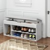 Tangkula Shoe Bench Home Entryway Shoes Storage Bench w/ Padded Seat & Hidden Storage White - 4 of 4