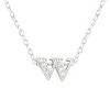 Slickblue 16" Adjustable Rhodium Initial Necklace, Pave Set Cubic Zirconia, Choose from f/v/w/z Letters - 3 of 3