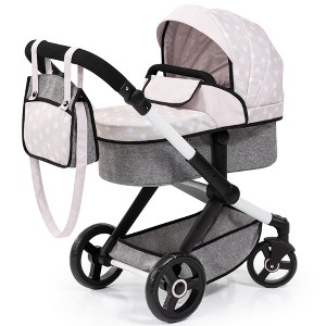 Bayer Design Dolls: Pram Xeo W/ Shoulder Bag, Gray & White Stars - 1 of 4