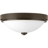 Progress Lighting, Linen Collection, 1-Light Flush Mount, Brushed Nickel, White Linen Glass, Steel, 13" Width, 5.38" Height - 3 of 3