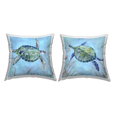 Stupell Industries Abstract Ocean Deep Turtles Blue Green Marine