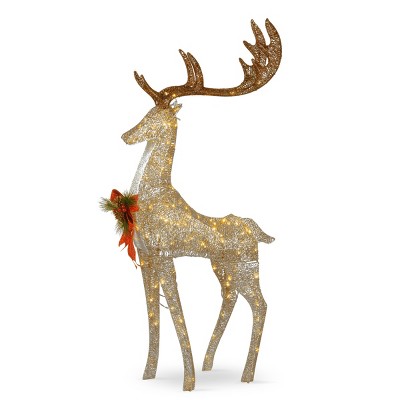 55" Prelit Crystal Champagne Standing Buck - National Tree Company