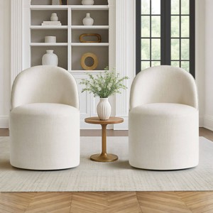 Comfy Accent Chairs Armless Upholstered Accent Chair​ Set of 2 with Castors Rolling Accent Chairs Living Room -Tanpinhause - 1 of 4
