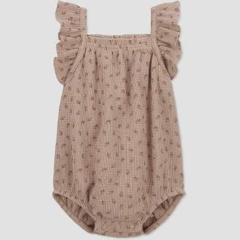 Carter's Just One You® Baby Girls' Ditsy Floral Ruffle Bubble Romper - Brown