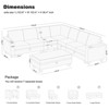 Belffin L-Shaped Fabric Sectional Couch - 6-Seater Modular with Storage Ottoman & Tool-Free Assembly - 2 of 4