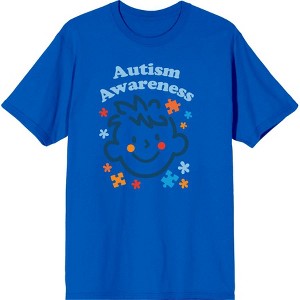 Playful Puzzle Pieces Autism Awareness  Adult Crew Neck Short Sleeve Tee - 1 of 2