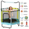Hooseng 55" Hexagon Trampoline for Kids with Safety Enclosure Net, Indoor & Outdoor Toddler Trampoline with Adjustable Gymnastics Bar & Toys - 3 of 4