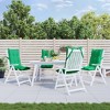 vidaXL Highback Chair Cushion Set of 4 Green - 2 of 4