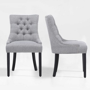 WestinTrends  Upholstered Wingback Button Tufted Dining Chair (Set of 2) - 1 of 4