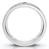 Pompeii3 1/16Ct TW Three Stone Men's Brushed Diamond Lab Created Wedding Ring in 14k Gold - 2 of 4