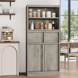 51" H Tall Organizer Tall Bathroom Cabinet, Floor Storage Cabinet with Doors & 2 Drawers - 1 of 4