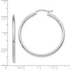 Black Bow Jewelry 2mm x 35mm 14k White Gold Classic Round Hoop Earrings - 4 of 4
