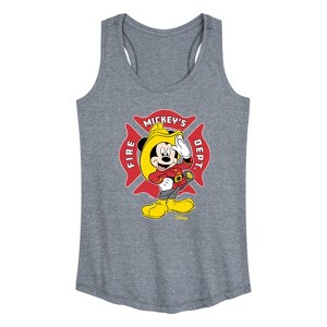 Women's - Disney - Firefighter Mickey Graphic Racerback Tank - 1 of 4