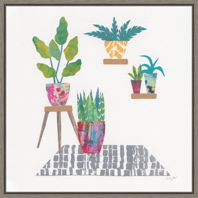 16" x 16" Namaste Houseplants V by Courtney Prahl Framed Wall Canvas - Amanti Art