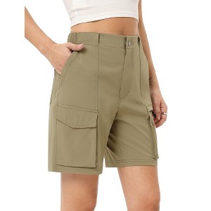 Women's Hiking Cargo Shorts with Pockets Quick Dry Golf Quickly Dry Shorts for Women - 1 of 4