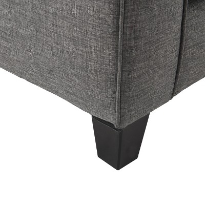 Gray Fabric Rolled Arm Sofa with Removable Cushions