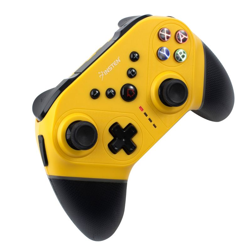 Insten Wireless Controller for Nintendo Switch, OLED Model, Lite, with Programmable Buttons, Gyro Axis Vibration Turbo, Yellow, 1 of 10