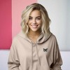 Dalix Butterfly Embroidered Fleece Cropped Hoodie Pullover Relaxed Fit Womens - 4 of 4