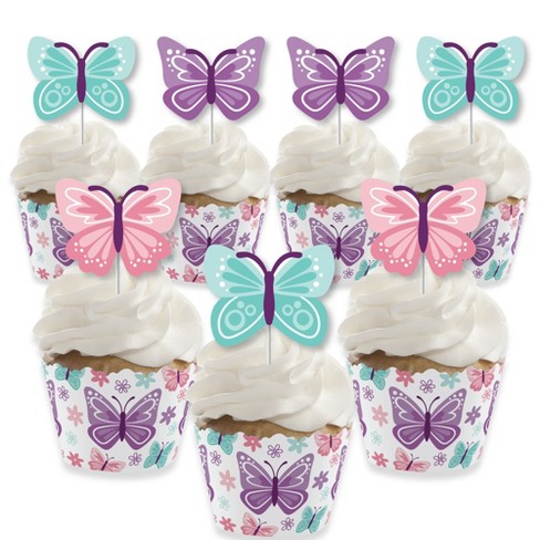 Big Dot Of Happiness Beautiful Butterfly - Cupcake Decoration