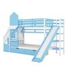 Grungis Twin Over Twin Loft Bed with 2 Drawers and 3 Shelves,Modern Bunk Bed with Slide and Ladder and Guardrails,Loft and Bunk Bed for Bedroom - 4 of 4