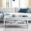 NicBex 2-Tier Rectangle Tempered Glass Coffee Table Center Dining Table with Open Shelf for Living Room - 4 of 4