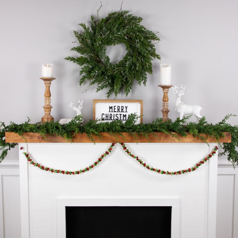 Northlight 5' Green, Gold and Red Jingle Bell Christmas Garland, Unlit, 4 of 10