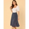 INSPIRE CHIC Women's Print Floral Peasant Elastic Waist A-Line Midi Skirts - 4 of 4