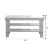 White Finish Solid Wood Shoe Bench with Shelf - 3 of 4