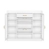 Modern Shoe Cabinet with 4 Glass Doors, 3 Hooks, Shoe Rack Storage Cabinet, Free Standing Shoe Rack Cabinet, Multifunctional Shoes Cabinet - 4 of 4