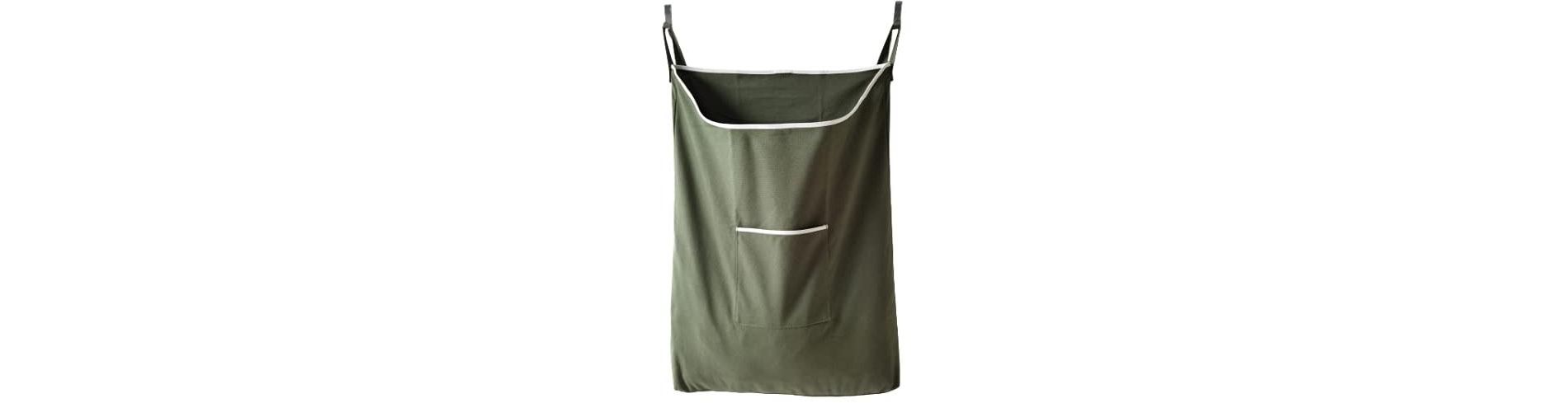 Narwey Laundry Collector, Laundry Hamper, Door Hanging Laundry bag with hooks (Army green, 65Liters)