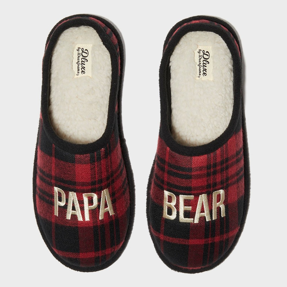 Dluxe by Dearfoams Family Matching Papa Bear Clog Slippers - Red M