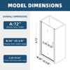 Universal Pivot Shower Door, Opens Outward, 1/4� Tempered Glass, Matte Black Finish - 3 of 4