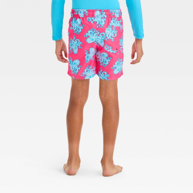 Boys' Octopus Printed Swim Shorts - Cat & Jack™ Red, 4 of 5