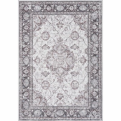 Vintage Floral Area Rugs — Machine Washable, Non-Slip Low Pile Carpet for Living Room & Bedroom