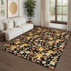 Washable Modern Non Slip Floral Print Area Rugs for Bedroom Living Room, Soft Low Pile Carpet for Home Office - 2 of 4