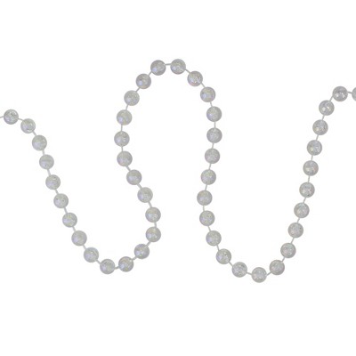Northlight 15' Shiny Clear Iridescent Beaded Christmas Garland