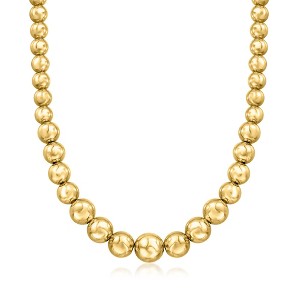 Ross-Simons Italian 18kt Gold Over Sterling Graduated Bead Necklace - 1 of 3