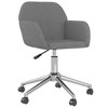 vidaXL Swivel Office Chair Light Gray Fabric - 2 of 4