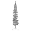 vidaXL Christmas Tree Decoration Slim Artificial Half Xmas Tree with Stand - Silver 82.7" - 2 of 4