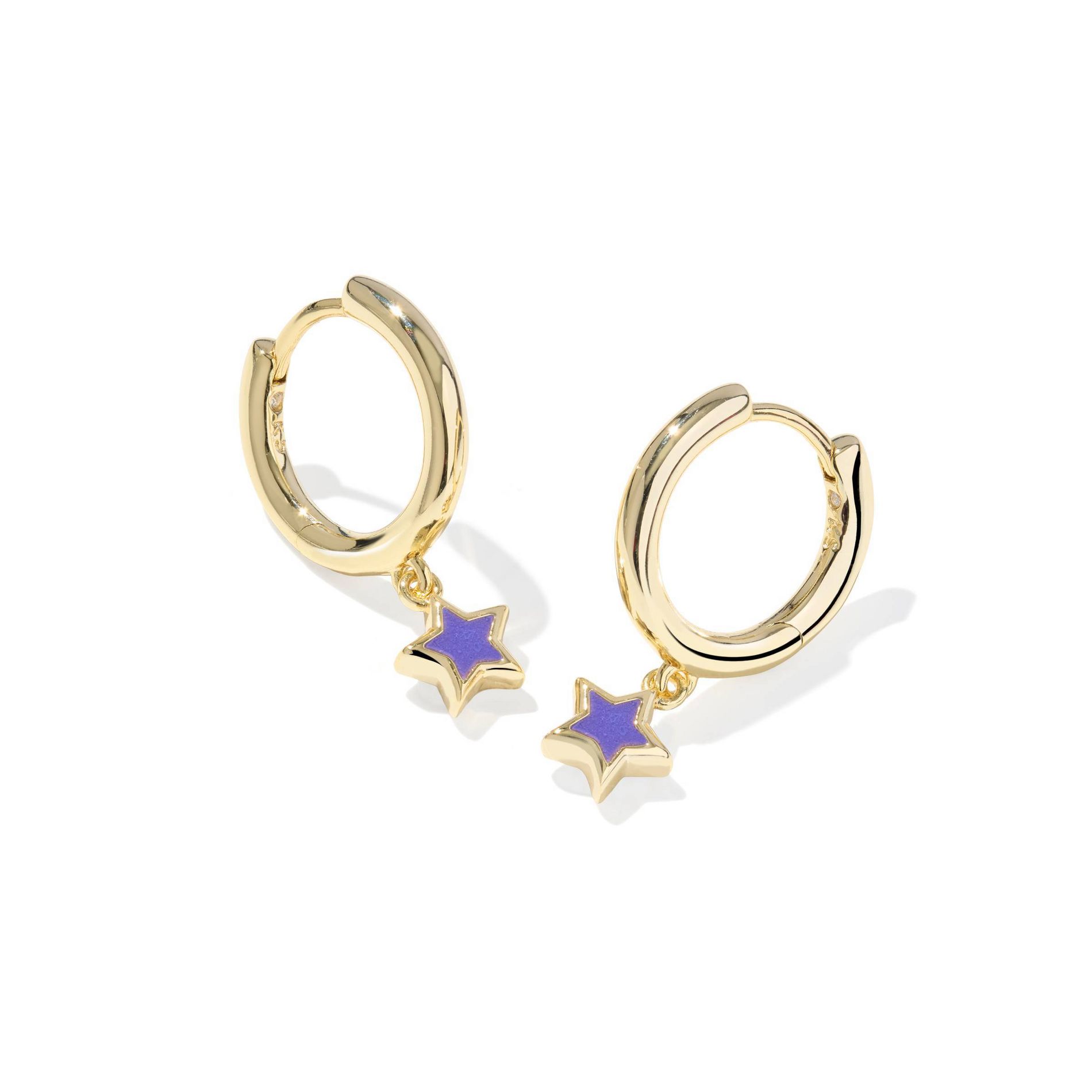 Kendra Scott Kayla Huggie Hoop Earrings - Gold/Purple