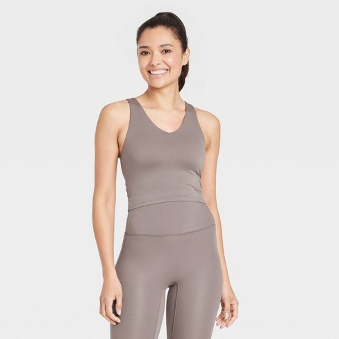 Women's Seamless Medium Support Cami Midline Sports Bra - All In Motion™  Espresso S : Target